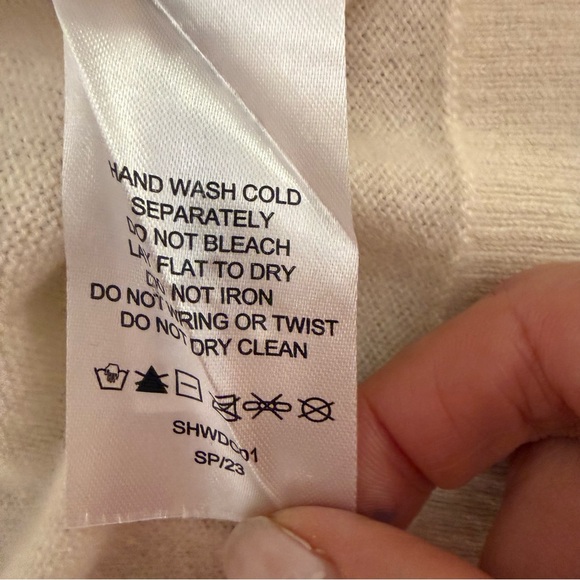 Quince Mongolian Cashmere V-Neck Sweater Pullover in Ivory Size XS - Picture 7 of 7